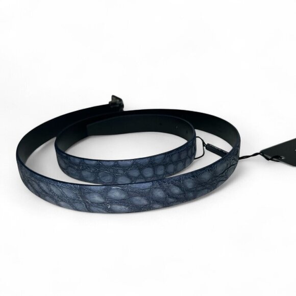 DOLCE & GABBANA Men's Genuine Crocodile Belt Size 110 cm/44 in Blue NWT - Picture 13 of 15